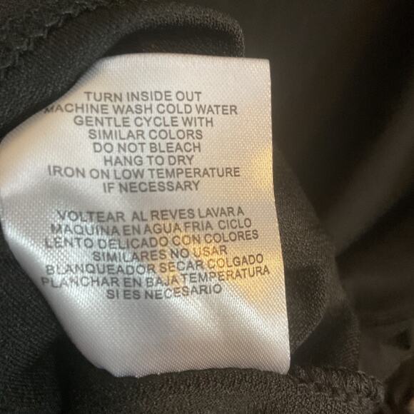 AUW Dressy Blouse Women's Size M Black Sheer Long Sleeves Gold Pearl Belt - Picture 8 of 12